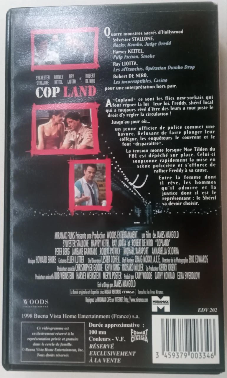 VHS Cop Land – Sylvester Stallone, Robert De Niro, Harvey Keitel – photo 4